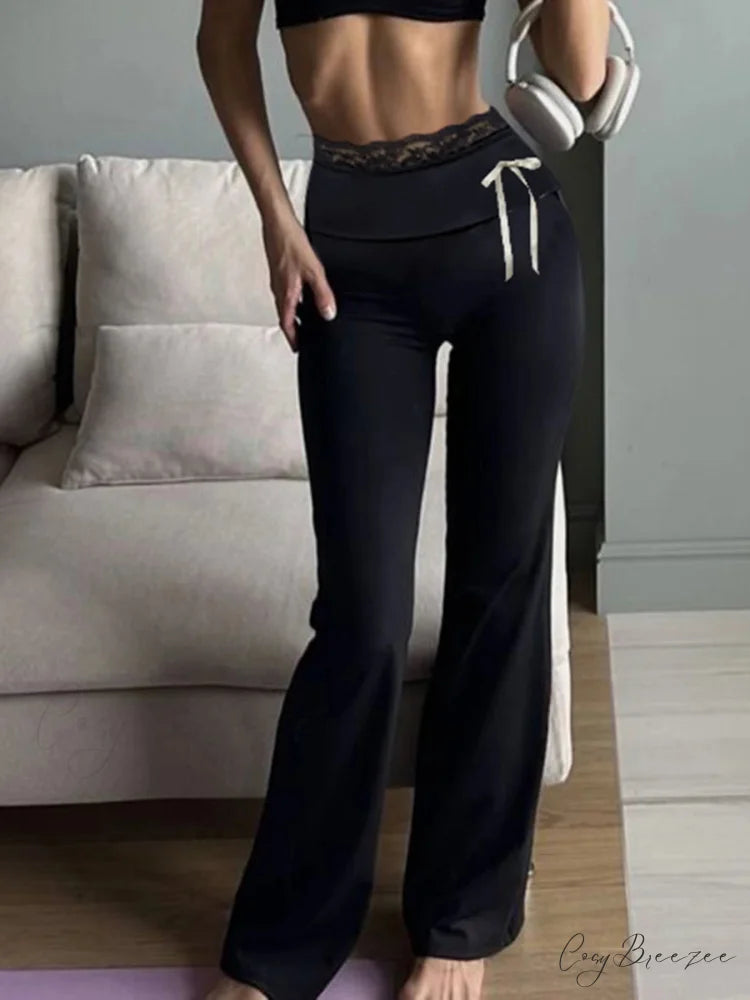 Harajuku Cotton Linen Elastic Spacious Pant Black / S pant-250223