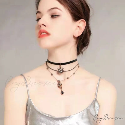 Harajuku Dark Lolita Gothic Steam Punk Choker Necklace SILVER