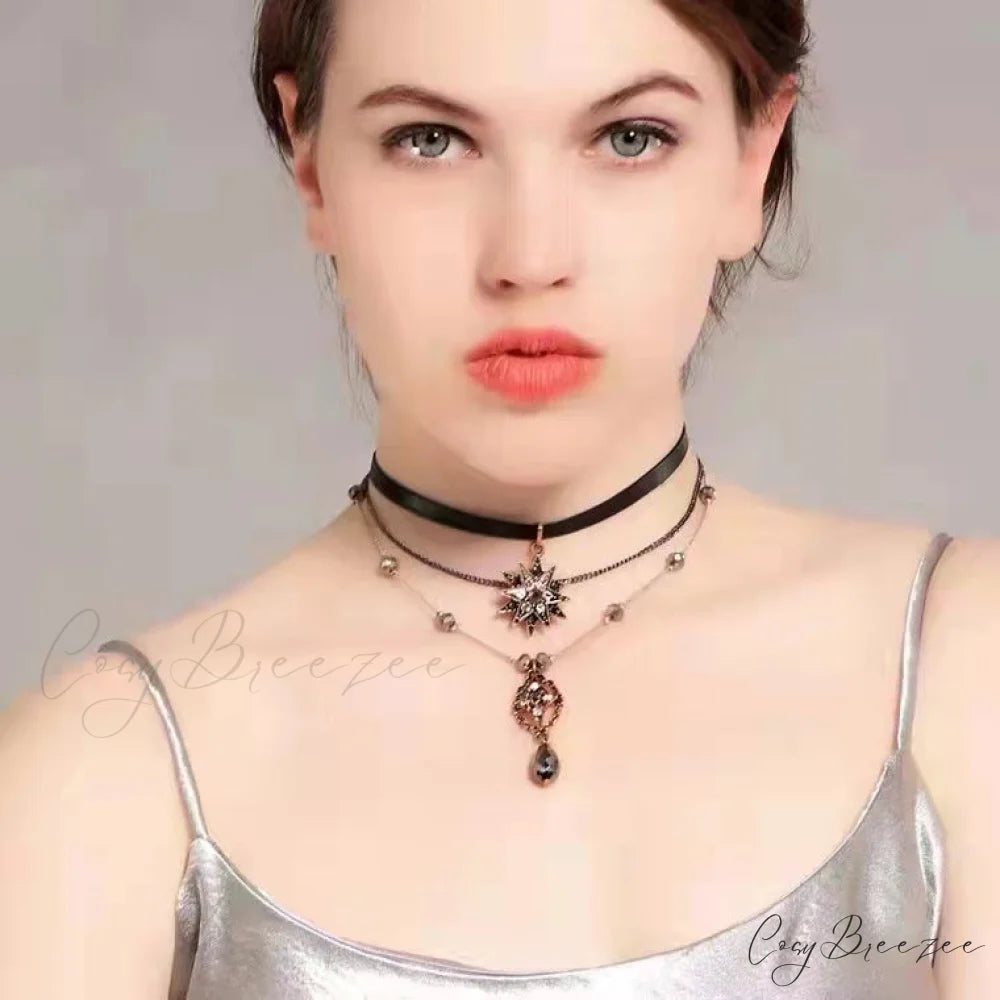 Harajuku Dark Lolita Gothic Steam Punk Choker Necklace SILVER