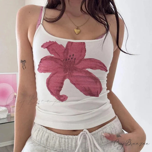 Harajuku Graphic Print Mesh Sheer Backless Aesthetic Spaghetti Strap Crop Top WHITE1 / S croptop-250126