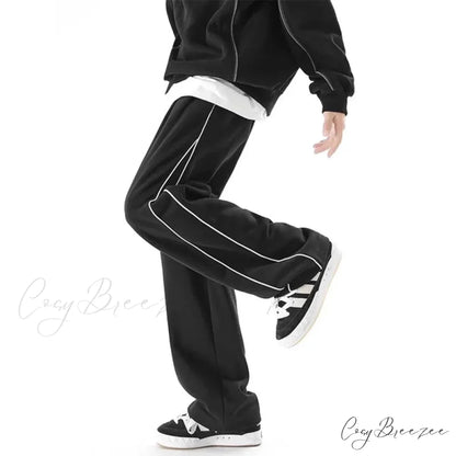 Harajuku Stripe Sweatpants Oversized Pants pants-241228