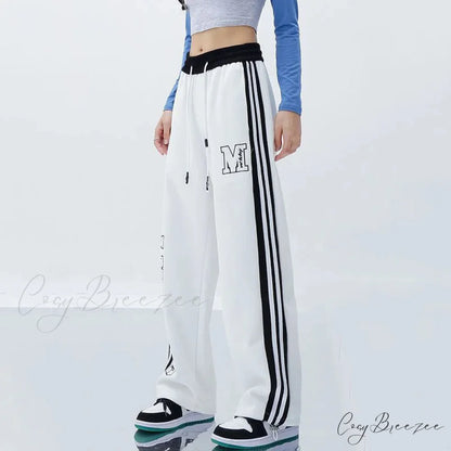 Harajuku Striped Jogging Pants pants-241228