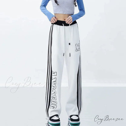 Harajuku Striped Jogging Pants pants-241228