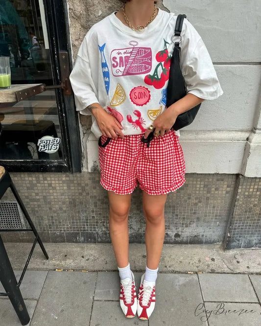 Harajuku Summer Minimalist Icon T-Shirt white1 / S t-shirt-250223