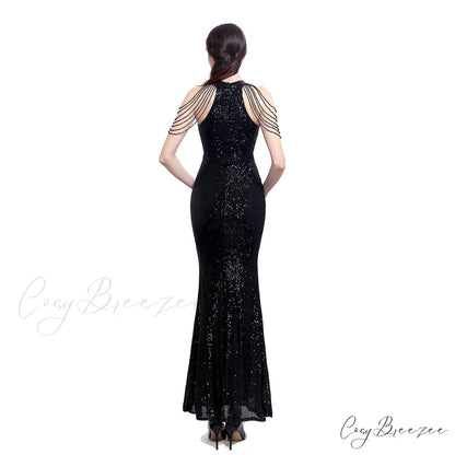 Harper formal Stylish sequin halterneck dress