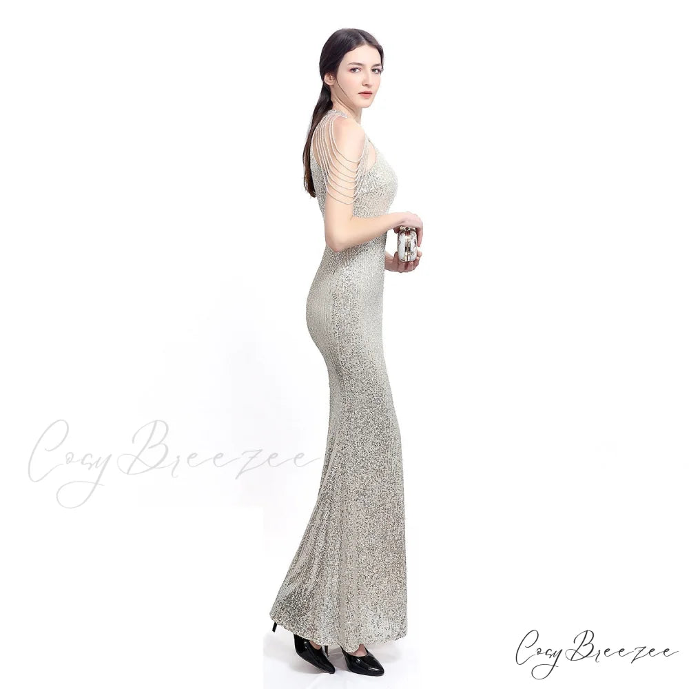 Harper formal Stylish sequin halterneck dress