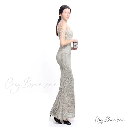 Harper formal Stylish sequin halterneck dress