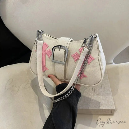 Hasp Metal Buckle Canvas Shoulder Bag shoulder-250126
