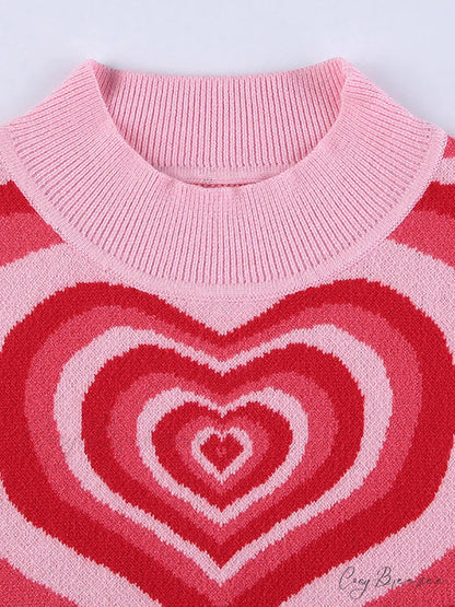 Heart Rhinestone Rib Trendy Crop Tank Top