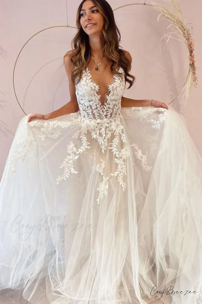 Heavenly Love A-Line Trendy Backless Wedding Dress
