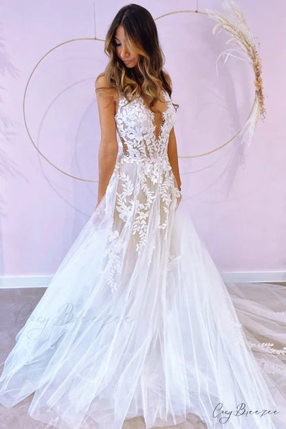 Heavenly Love A-Line Trendy Backless Wedding Dress