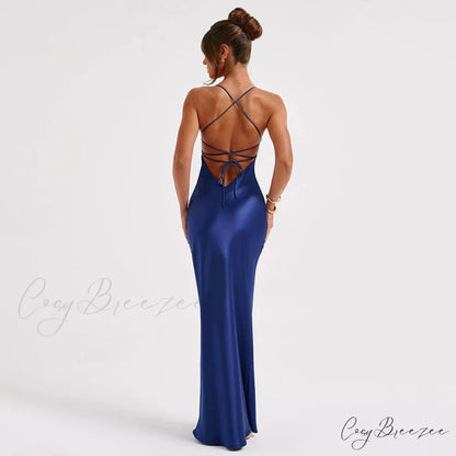 Heidi Formal Stylish Satin Lattice Dress
