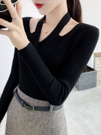 Cosybreezee - Alexa V-Neck Halter Woman Sweater