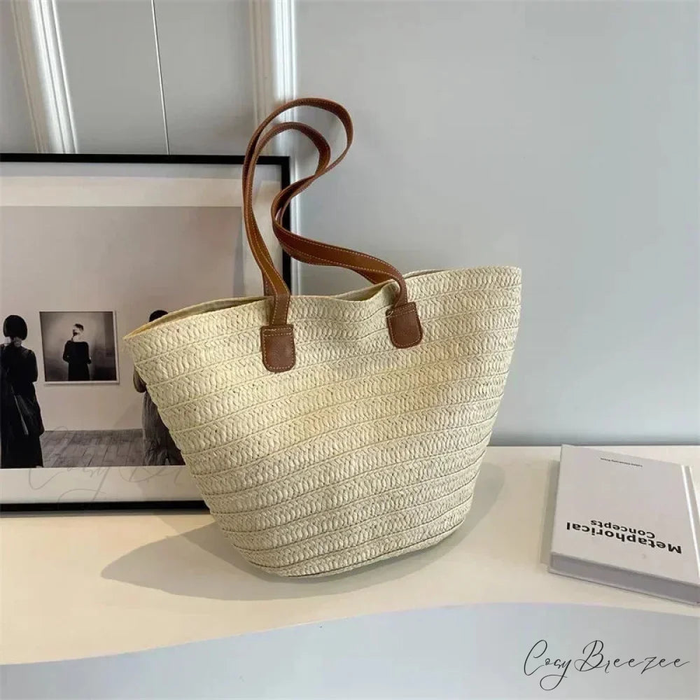 High-End Texture Commuter Bag Creamy-white shoulder-250126
