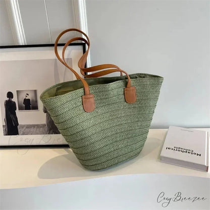 High-End Texture Commuter Bag Green shoulder-250126