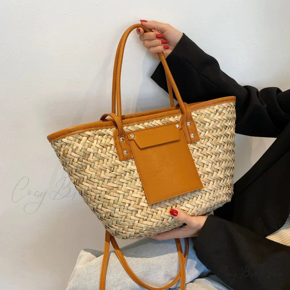 High Quality Straw Summer Beach Tote Handbag handbag-250126