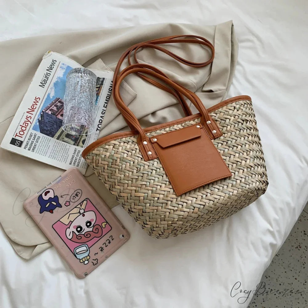 High Quality Straw Summer Beach Tote Handbag handbag-250126