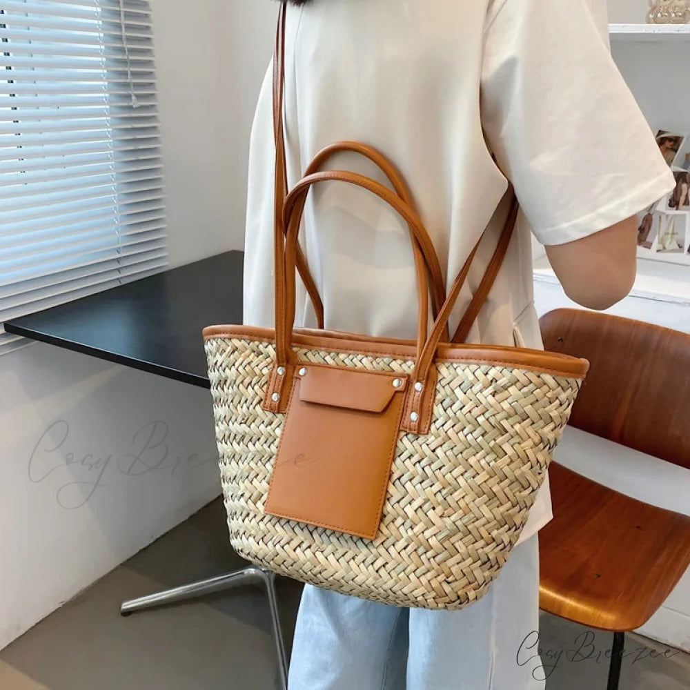 High Quality Straw Summer Beach Tote Handbag handbag-250126