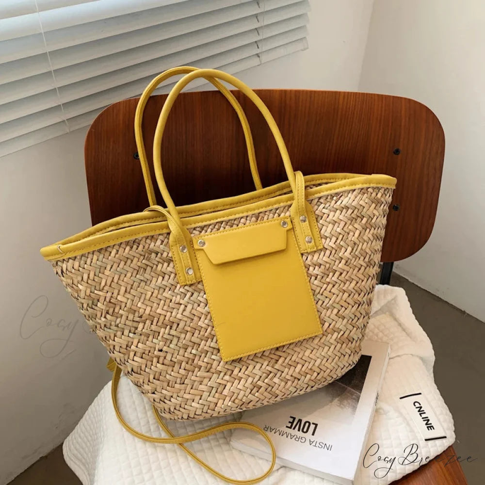 High Quality Straw Summer Beach Tote Handbag handbag-250126