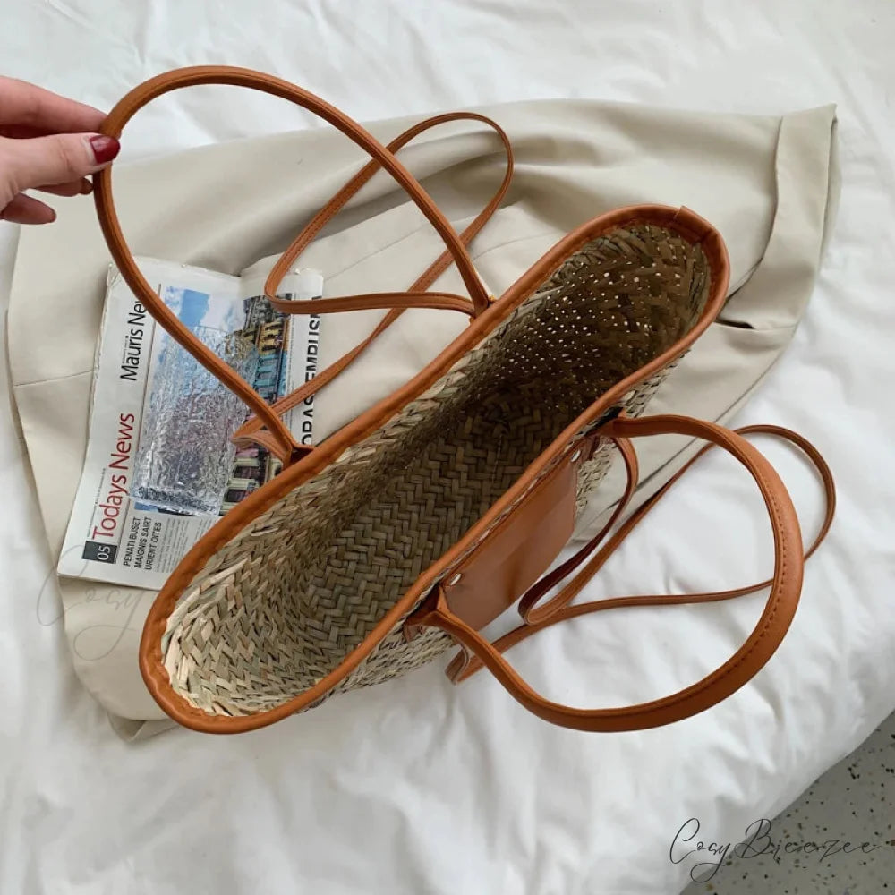 High Quality Straw Summer Beach Tote Handbag handbag-250126