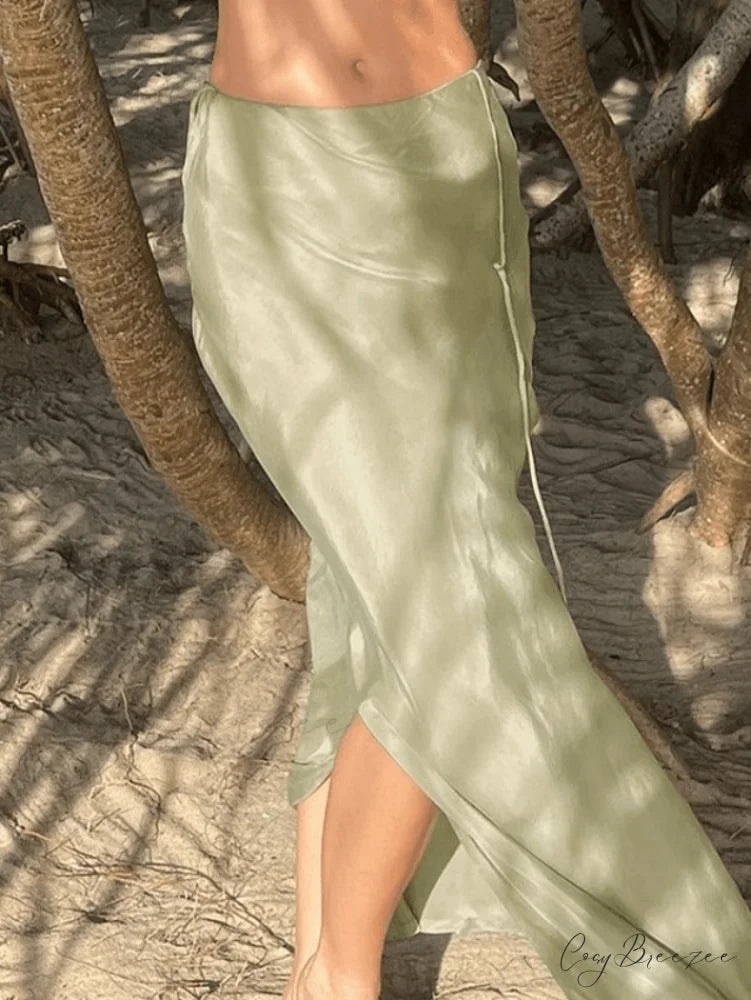 High Slit Mesh Trendy Bodycon Maxi Dress
