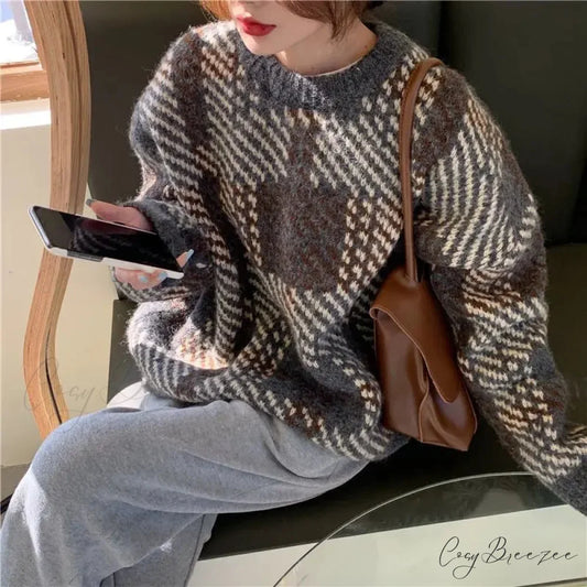 High Street Casual Printing Round Neck Sweater swraters-241228