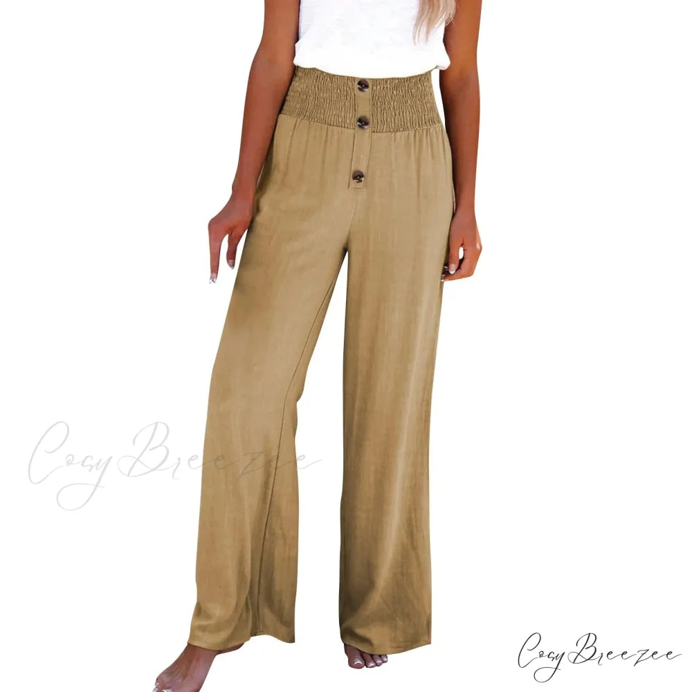 High Waist Flowing Wide Leg Pants pants-241228