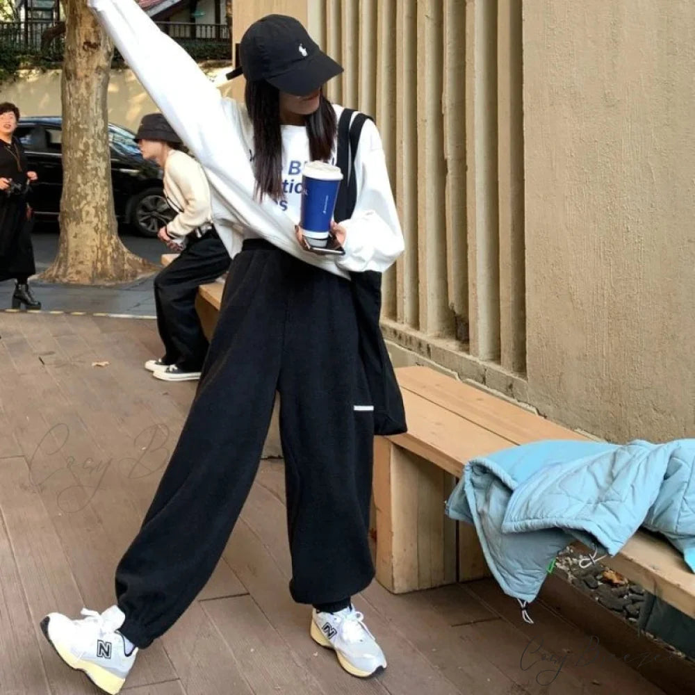 High Waist Grey Baggy Pants pants-241228