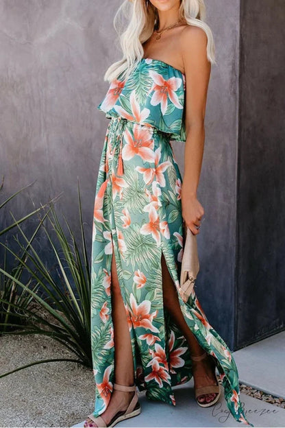 High Waist Off-shoulder Trendy Lace Maxi Dress