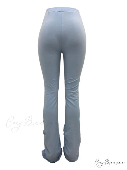High Waisted Graceful Solid Flare Jeans