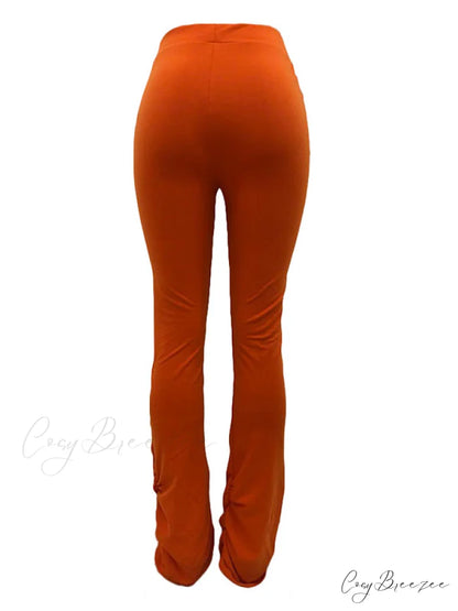 High Waisted Graceful Solid Flare Jeans
