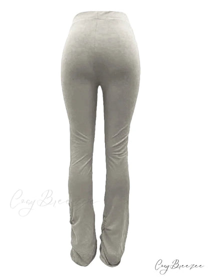 High Waisted Graceful Solid Flare Jeans