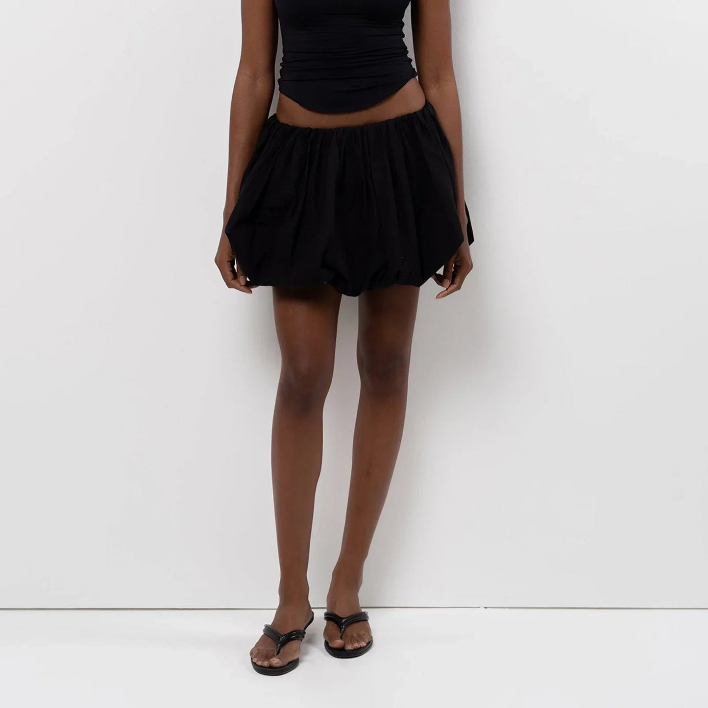 Y2K Bubble Pleated Hem A Line Mini Skirt