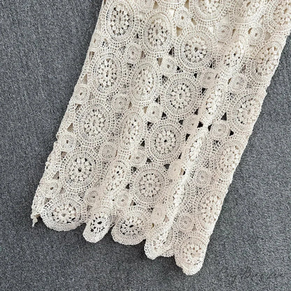 Hollow Out Lace Maxi Skirt Summer Long Women Lace Skirt skirt-250126