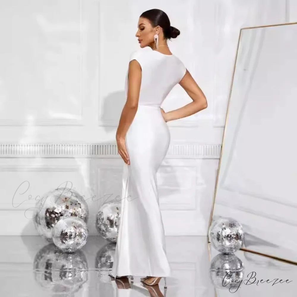Hollow Out Ruched Irregular Prom Dress promdress-250223