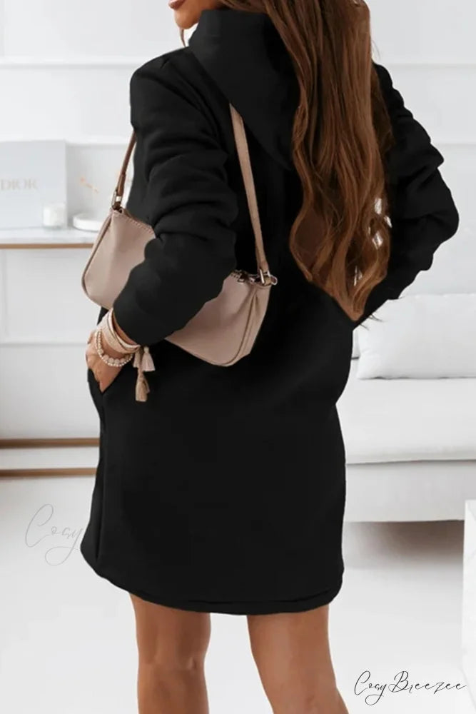 Hooded Mini Dress Black / XL