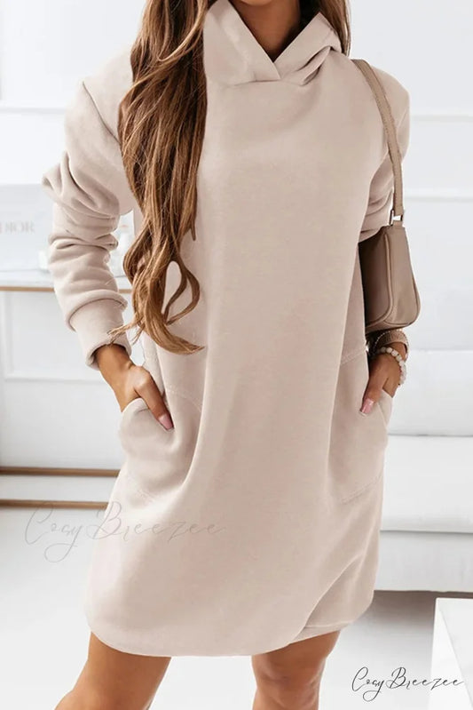 Hooded Mini Dress Khaki / S