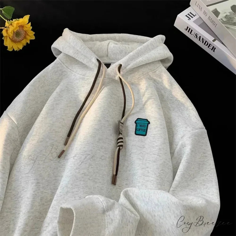 ’I Need Coffee’ Graphic Fleece Hoodie hoodies-241228