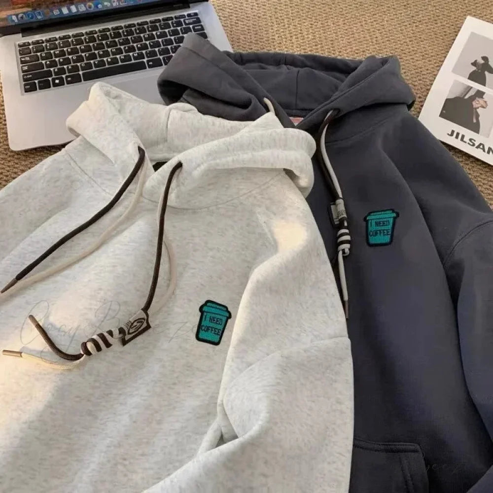 ’I Need Coffee’ Graphic Fleece Hoodie hoodies-241228