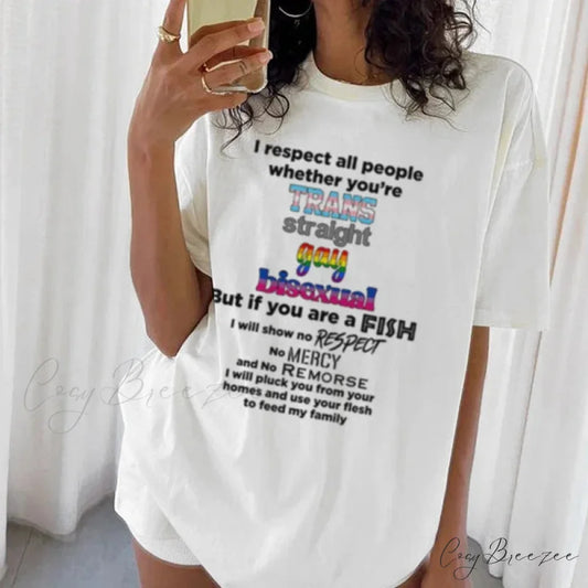 I Respect Everyone LGBTQ Playful Tee WHITE / S t-shirt-250223