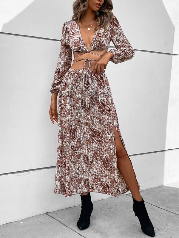 Vacation for Long Set Paisley Woven Gown Women