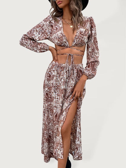 Vacation for Long Set Paisley Woven Gown Women