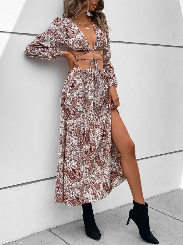 Vacation for Long Set Paisley Woven Gown Women