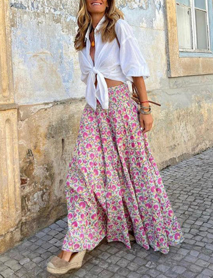 Resort Style Stylish Casual Printed Skirt