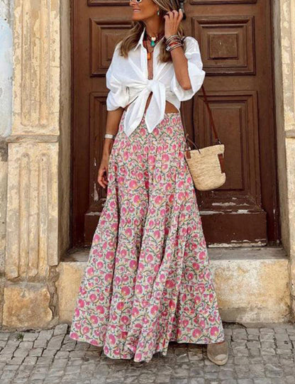 Resort Style Stylish Casual Printed Skirt