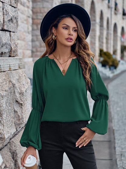 women's autumn casual tops and for V-neck loose winter