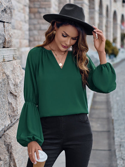 women's autumn casual tops and for V-neck loose winter