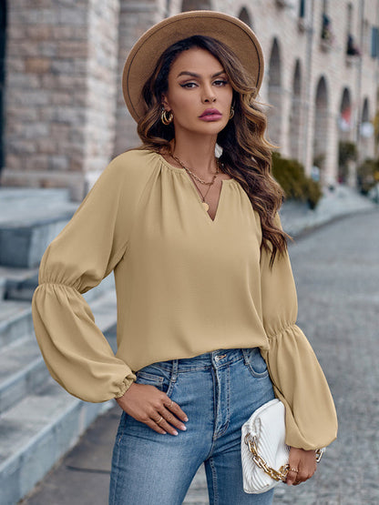 women's autumn casual tops and for V-neck loose winter