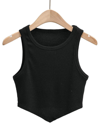 vest round inverted mini triangle Women's sleeveless neck top