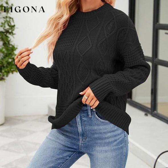 Cosybreezee - Women's round neck loose diamond knit sweater